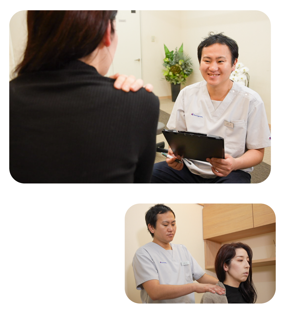 「自分に合った整体院が分からない」<br />「どんな施術を受ければいいの？」<br />そんな疑問を持ったまま、整体院に行くのを諦めていませんか？<br />東大阪市の“FiT整体院鍼灸院”は、幅広い施術内容からあなたに合った組み合わせをご提供しています。<br />肩こり、腰痛など身体的な悩みから美容の悩みまで、まずは今の状態についてお聞かせください。<br />筋肉の緊張にアプローチするもみほぐし・整体から、身体の内側にアプローチしていく鍼灸施術まで。<br />身体が必要としている施術をオーダーメイドでご提供いたします。